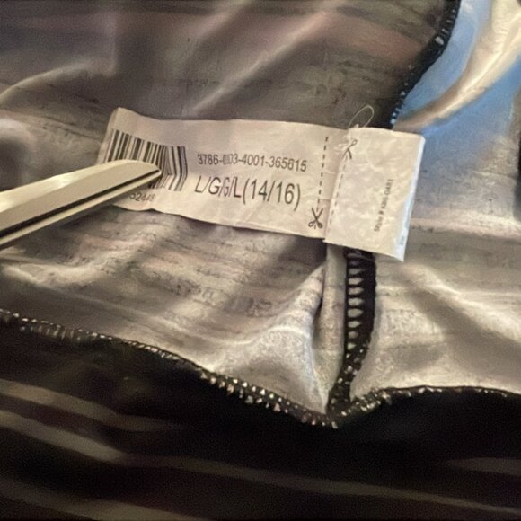 Active wear Royal Blue Gray stripe Urban zip up Sweater Girls Size L  - 14/16 - Picture 9 of 13